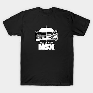 Old vs New NSX White Outline T-Shirt